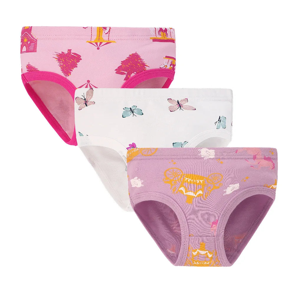 1/3/6/9 Pcs Children's Girls Panties 100% Cotton Soft Pretty Cartoon Unicorn Print Underwear For Girls Undies Boxer Breathable