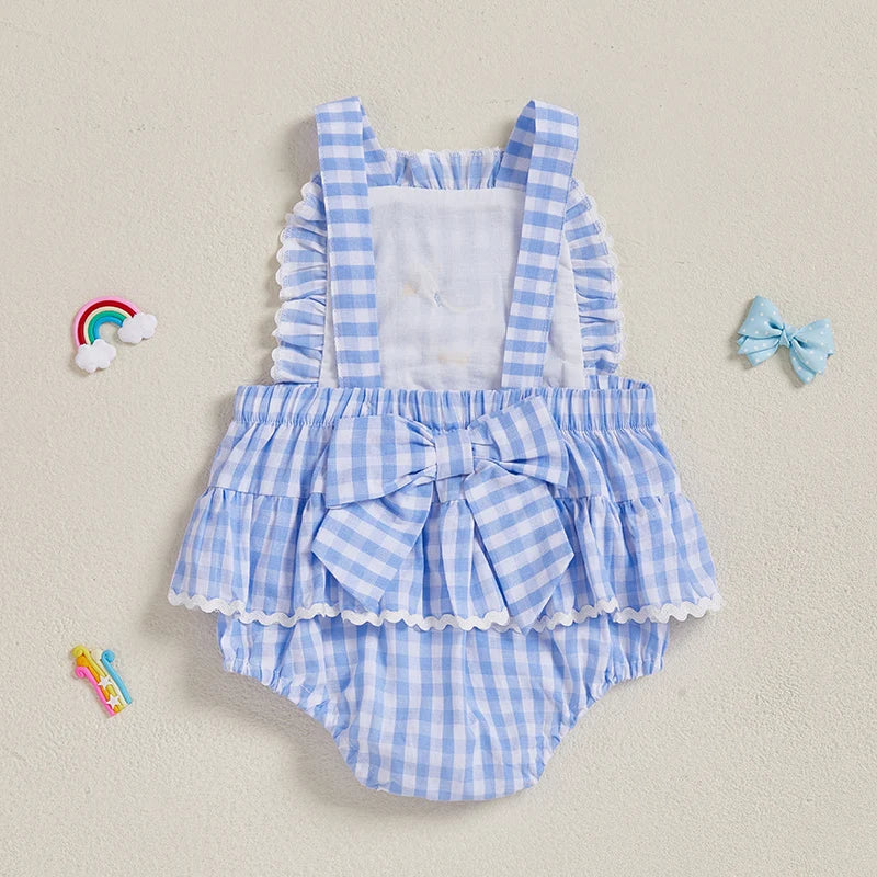 Adorable Toddler Denim Jumpsuit Sleeveless Floral Embroidery Romper for Playtime and Outdoor Adventures