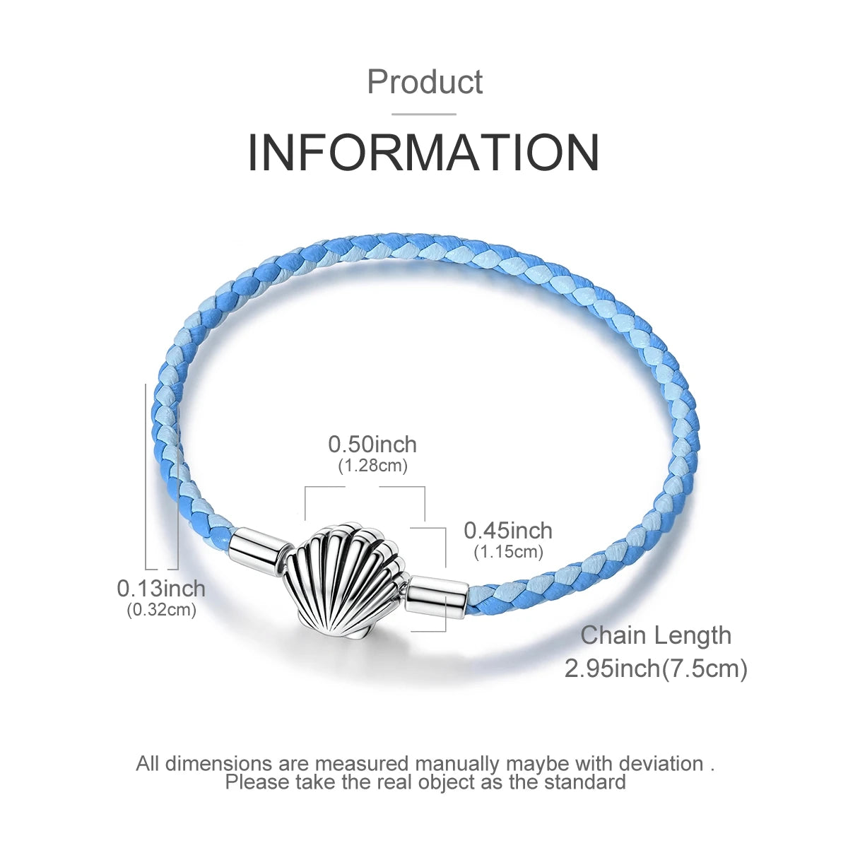 925 Sterling Silver Charm Bracelets For Woman Heart Shell Leather Rope Plait Bracelet Fit Beads Making  Fshion Jewelry Gift