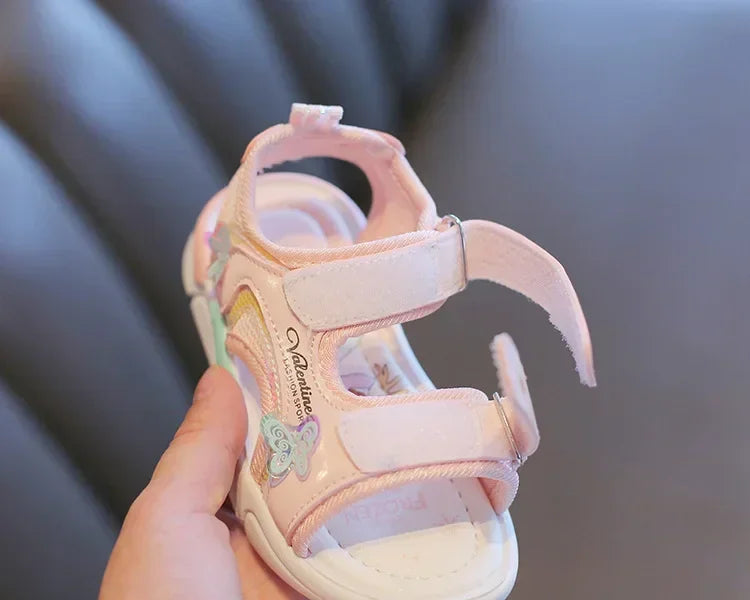 Girls Sandals Gladiator Cartoon Sweet Soft Children Beach Shoes Kids Summer Floral Sandals Princess Shoes Fashion Cute