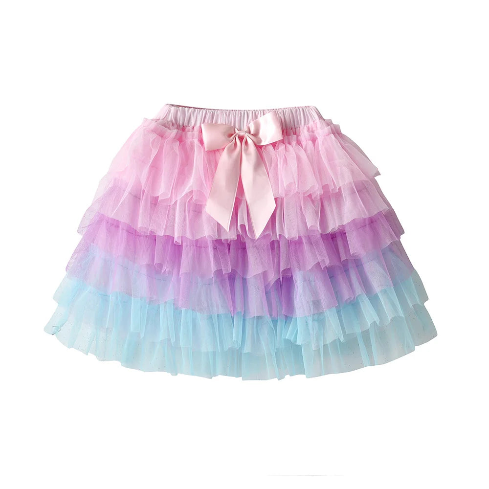 VIKITA Girls Tulle Tutu Skirts Kids Princess Layered Ball Gown Pettiskirt Ballet Dance Party Birthday Cake Sweet Mini Skirt