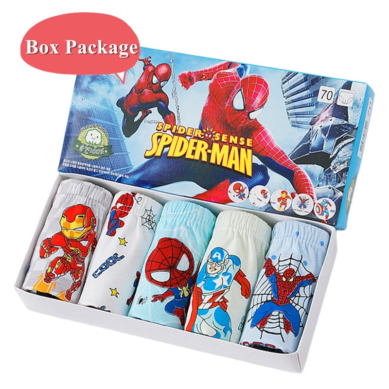 5/10Pieces Packs Pure Cotton Boys Underwear Spider-Man Boys Briefs Cartoon Children Underwear Breathable Kids Triangle Knickers