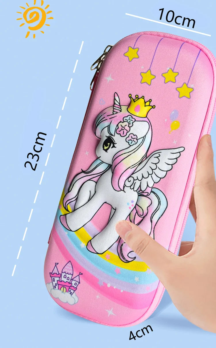 EVA Pencil Case Kawaii School Stationery 3D Dinosaur Pen Case School Supplies Cute Rocket High Capacity Pencil Box