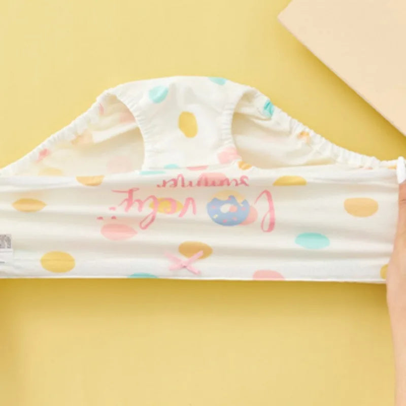 4PCS Cotton Soft Antibacterial Briefs for Girls Breathable Comfort Panties 3+y Young Children Clothing Kids Cute Print Underwear