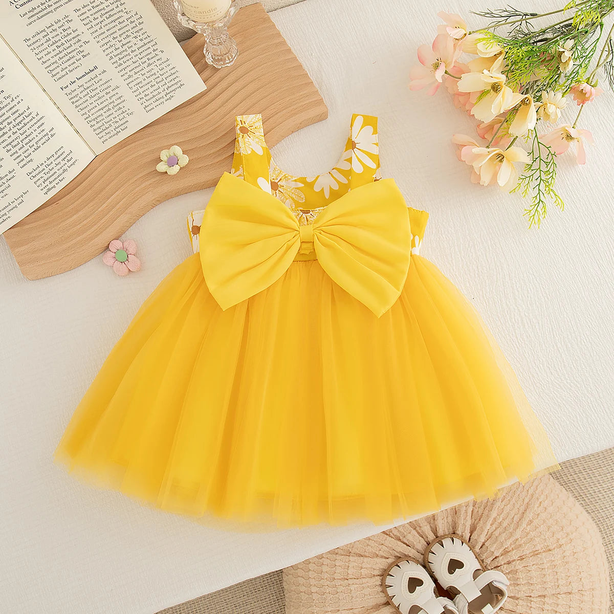 Summer New Sweet Flower Baby Girl Princess Dress, Sweet Bow Children'S Sleeveless Clothes For Babies Aged 9 Months To 3 Years
