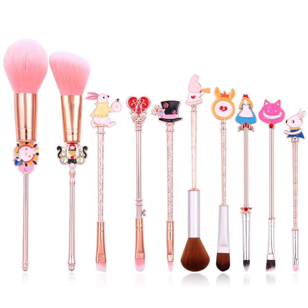 Fantasy, Alice's Wonderland makeup brush set, Mr. Rabbit pumpkin carriage creative makeup brush, suitable for girls' holiday gif