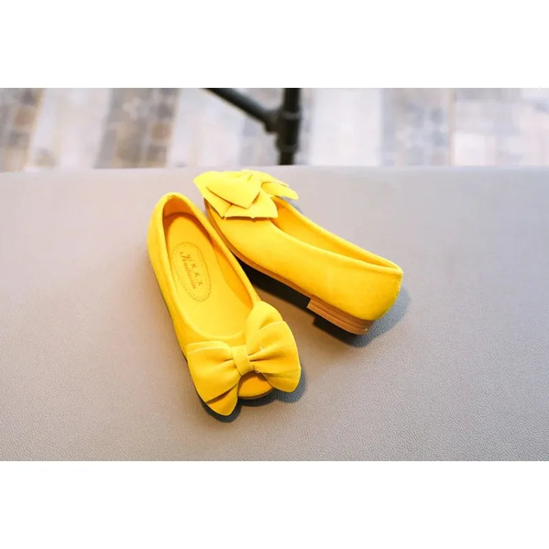 2025 New Fashion Girls Shoes PU Leather With Big Bowtie Candy Color Children Sandals Slip-on Kids Casual Shoes 21-36 Soft Hot