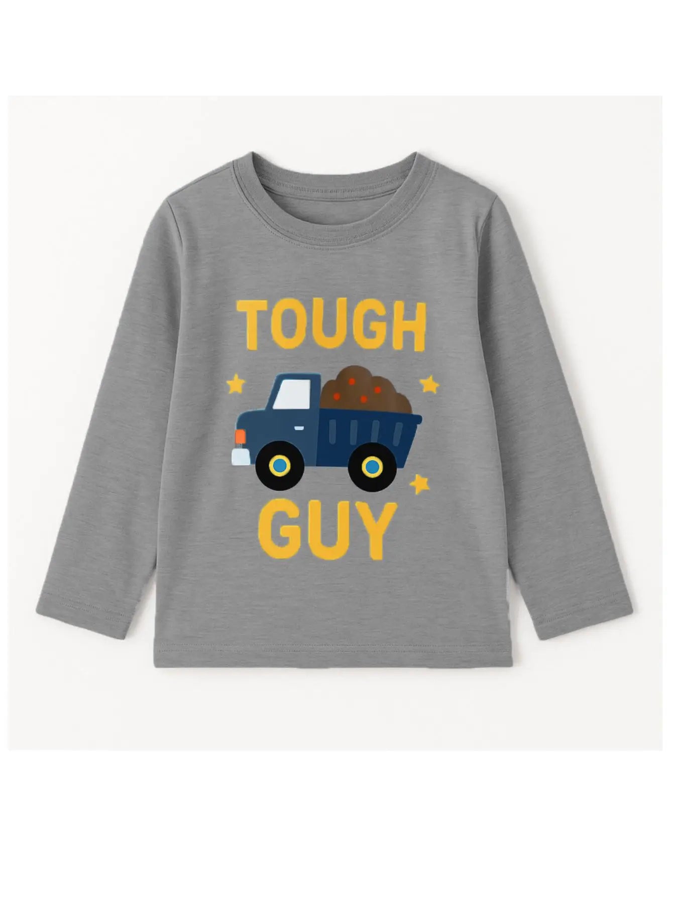 3-piece set of boys' long sleeved T-shirt with pure cotton round neck cartoon pattern for outdoor leisure autumn and winter