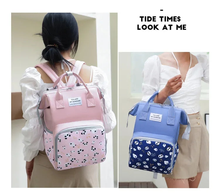 Mommy Bag Multifunctional Waterproof Insulated Backpack Large Capacity Maternity Travel Changing Bag Stroller Strap Schoolbag
