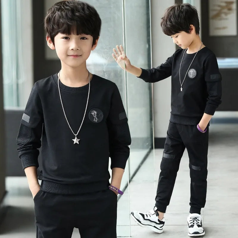 2024 Boys Clothes Set striped Sweatshirt tops + Sport Pants Tracksuits winter Autumn Kids Suit Children 5 7 8 9 10 11 12 13Year