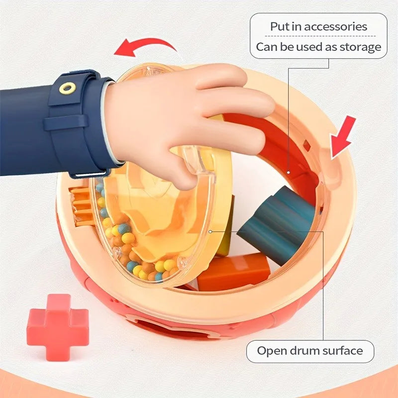 Baby Drum Colorful Rolling Drum Musical Instrument Toy For Toddlers Preschool Educational Toy Rhythm Sound Music Learning Gift