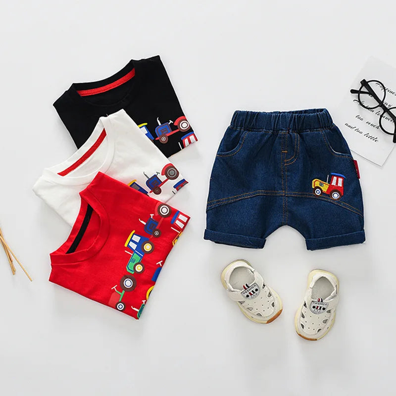 New Summer Baby Girls Clothes Suit Children Boys Casual T-Shirt Shorts 2Pcs/Sets Infant Outfits Toddler Costume Kids Tracksuits