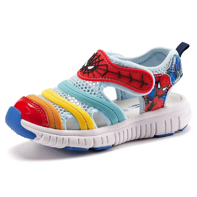 Disney Cartoon Girls' LED Sandals Summer Breathable Children's Sports Beach Girls' Soft Shining Shoes Size 24-35