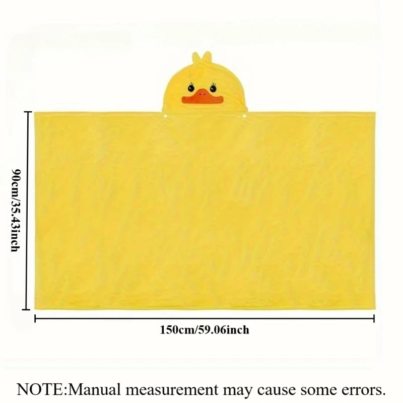 Hooded Bath Towel Soft Plush Baby Bath Towel Absorbent Cartoon Duck Pattern Bathrobe Great Christmas Gift for Infants Toddlers