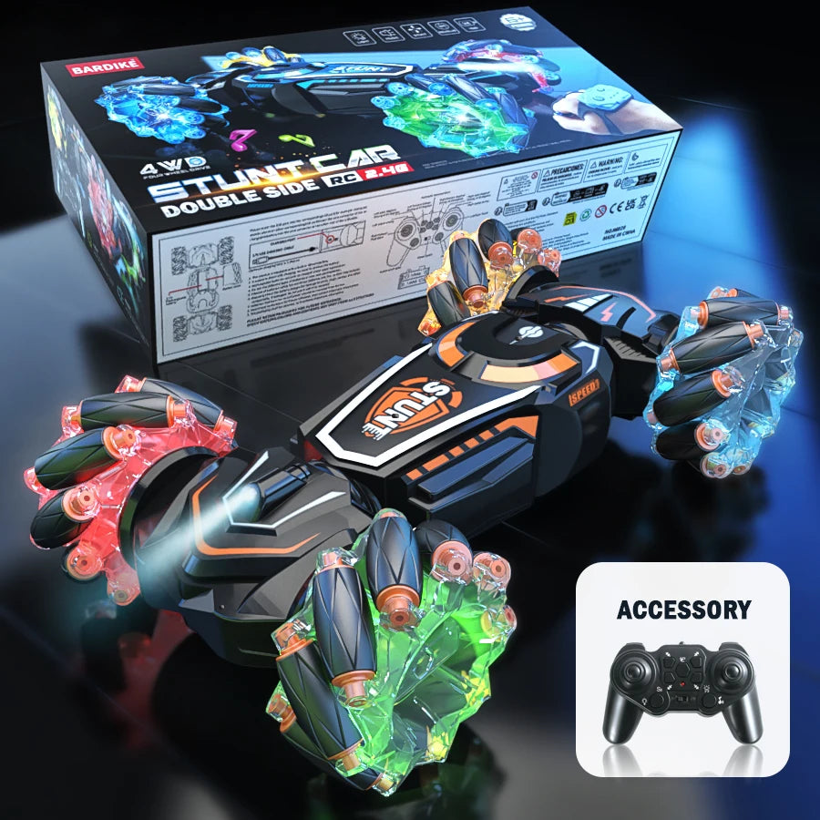 4WD RC stunt car rotation drift 2.4G wireless remote control car children's and boys sound and light toy car