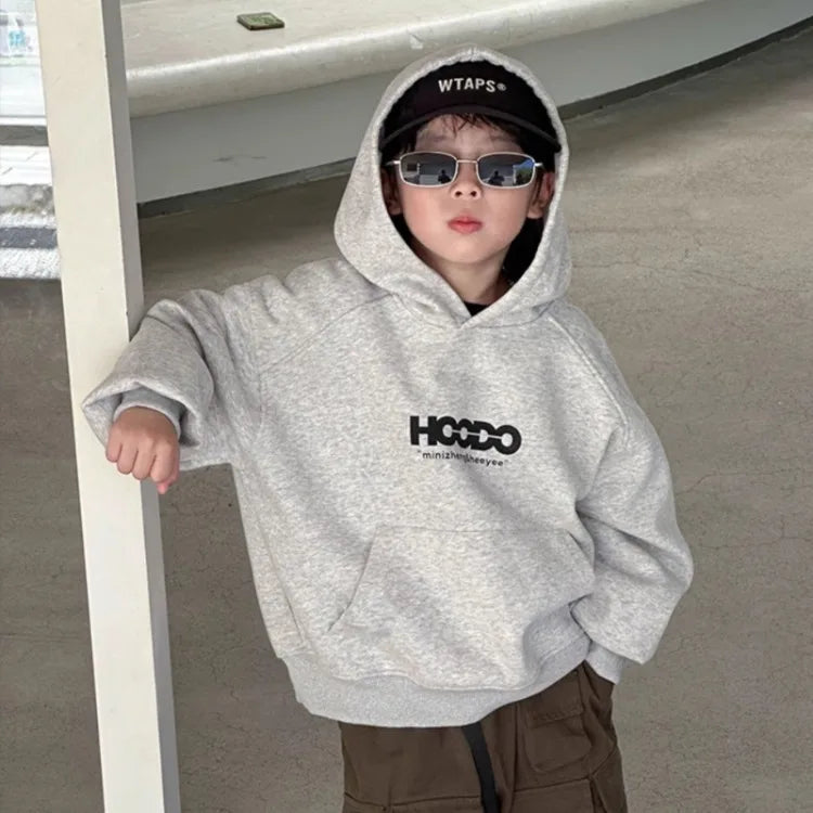 2025 New Boys' Mid-Large Spring Autumn Korean-Style Stylish Hooded Hoodie - Fashionable Baby To Big Kids Top