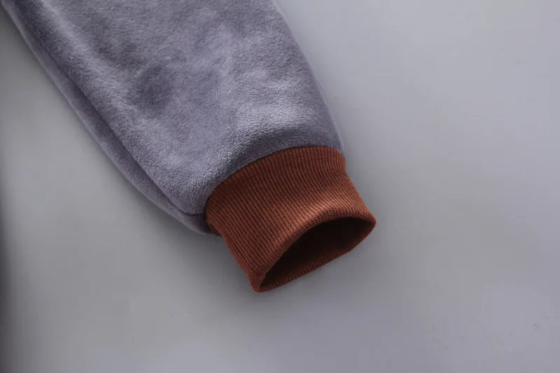 Autumn Winter Baby Boys Clothes Sets Thick Fleece Cartoon Bear Jacket Vest Pants 3Pcs Cotton Sport Suit For Girls Warm Outfits