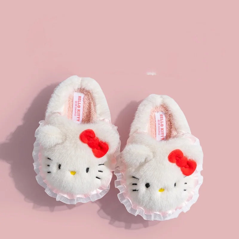 Kids' Slippers House Shoes Cartoon Cotton Winter Shoes For Girls Warm Anti-slip Soft Bottom Purple Pink Shoes Size 14cm-24cm