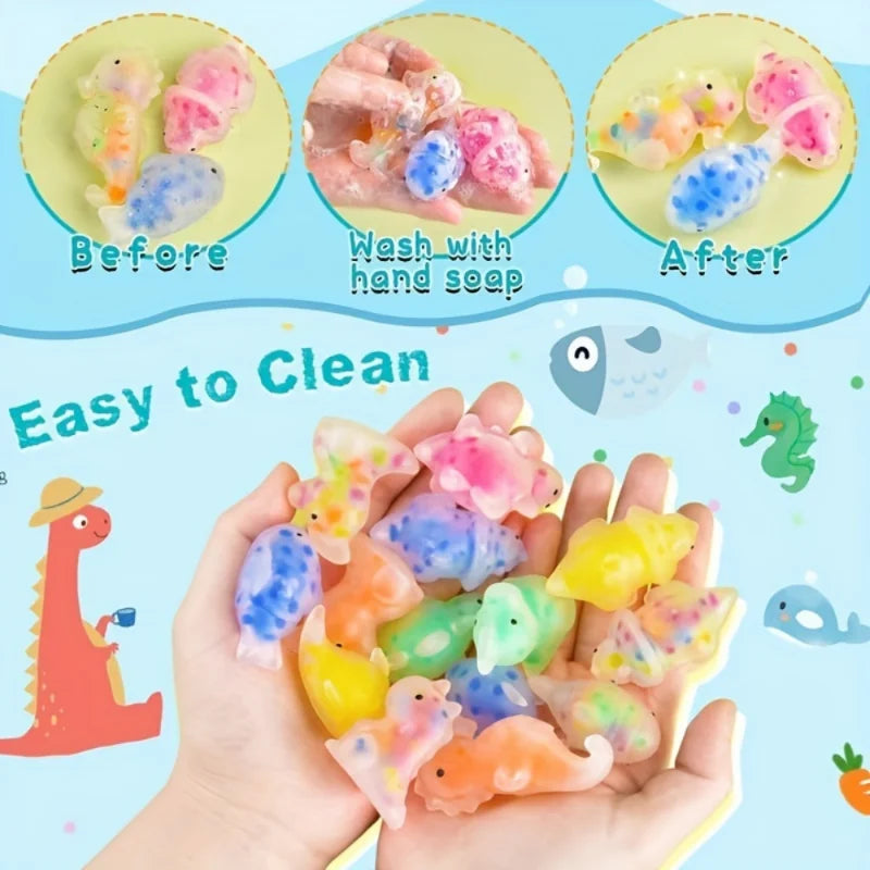 1-24pcs Random Pattern Cute Squeeze Mochi Toys With Water Beads  Party Favors For Kids Stress Relief Baubles For Classroom Prize