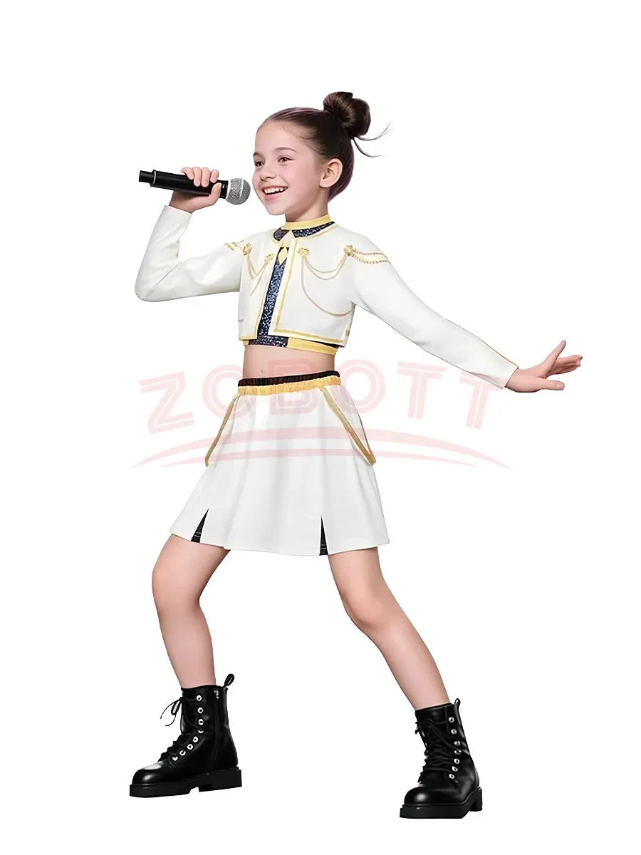 2025 NEW Kpop Demon Hunter Anime Movie Kids Cosplay Rumi Zoey Mira 3D Print Costume Suit Clothes KPop Rumi Zoey Cosplay Outfit