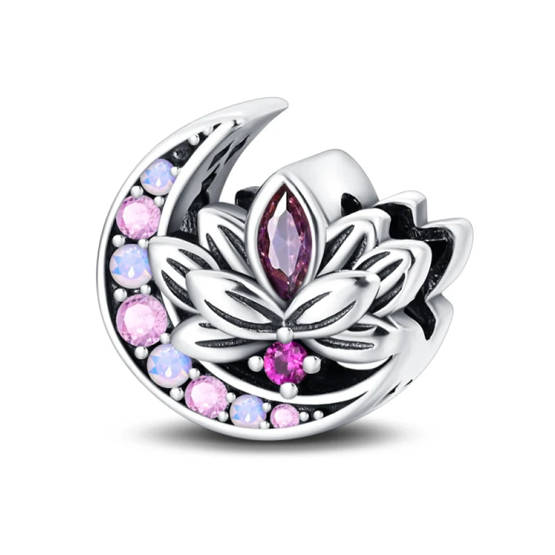 Hot Sale Charms Beads 925 Sterling Silver Pink Perfume Bottle Letter Luminous Firefly Tarot Card Beads Fit DIY Bracelets Jewelry