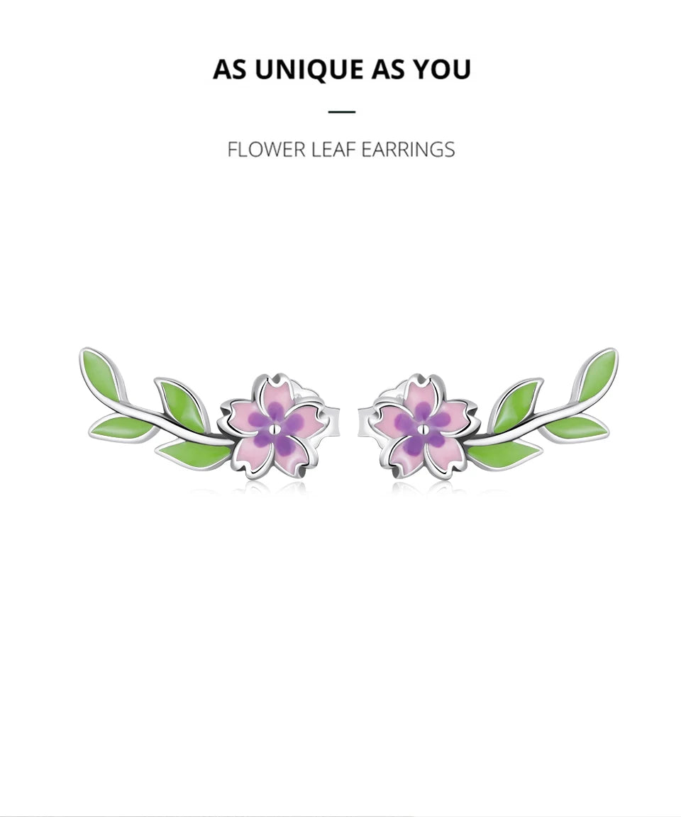 Bamoer 925 Sterling Silver Luxury Girl Earrings Rainbow Butterfy Cute Fancy Funny Ear Stud Original for Women Party Fine Jewelry