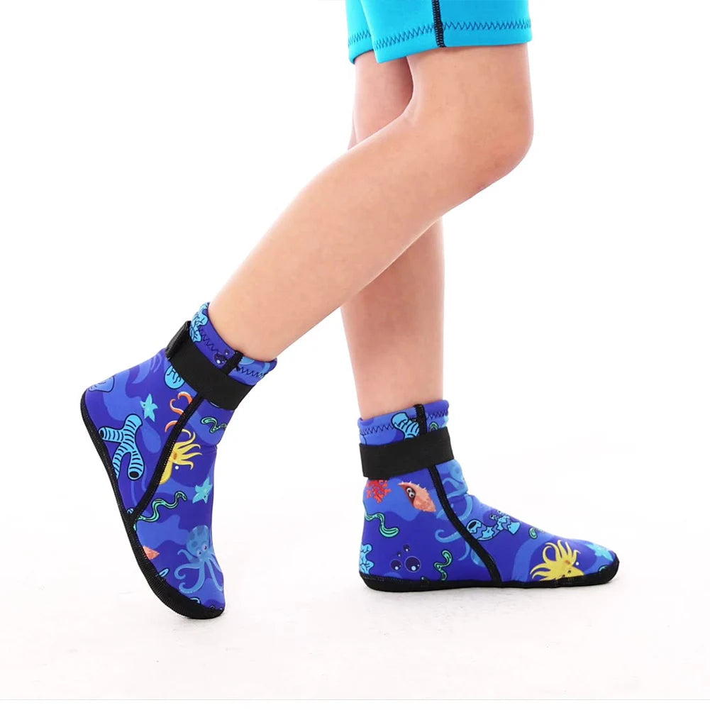Kids Neoprene Water Socks Sand Socks Anti-slip Wetsuit Socks Adjustable Toddlers Diving Socks Keep Warm for Water Sports