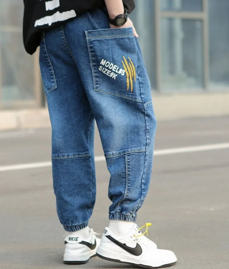 Loose Fit Toddler Boys' Jeans - Spring Autumn Kids Pants for Boys, Trendy Oversized Denim Pants for Boys 2025