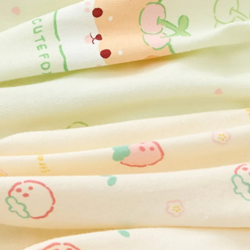 4PCS Cotton Soft Antibacterial Briefs for Girls Breathable Comfort Panties 3+y Young Children Clothing Kids Cute Print Underwear