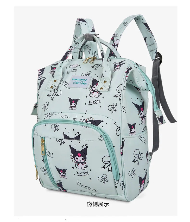 Kuromi New Diaper Bag Backpack Cartoon Cute Baby Diaper Bag Backpack Multifunctional Fashion Lightweight Baby Bag Large Capacity