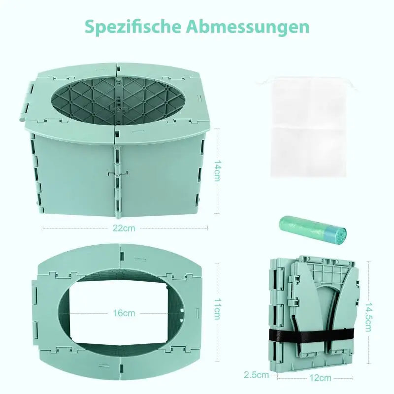 Travel Potty for Kids,Reusable Portable Folding Potty for Toddler,Foldable Toilet for Outdoor Camping,Toddler Toilet Seat Green