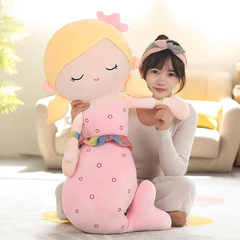 High Quality Cartoon Kawaii Mermaid Plush Toys Soft Animal Plush Pillow Stuffed Toy Princess Dolls Children  Girls Birthday Gift