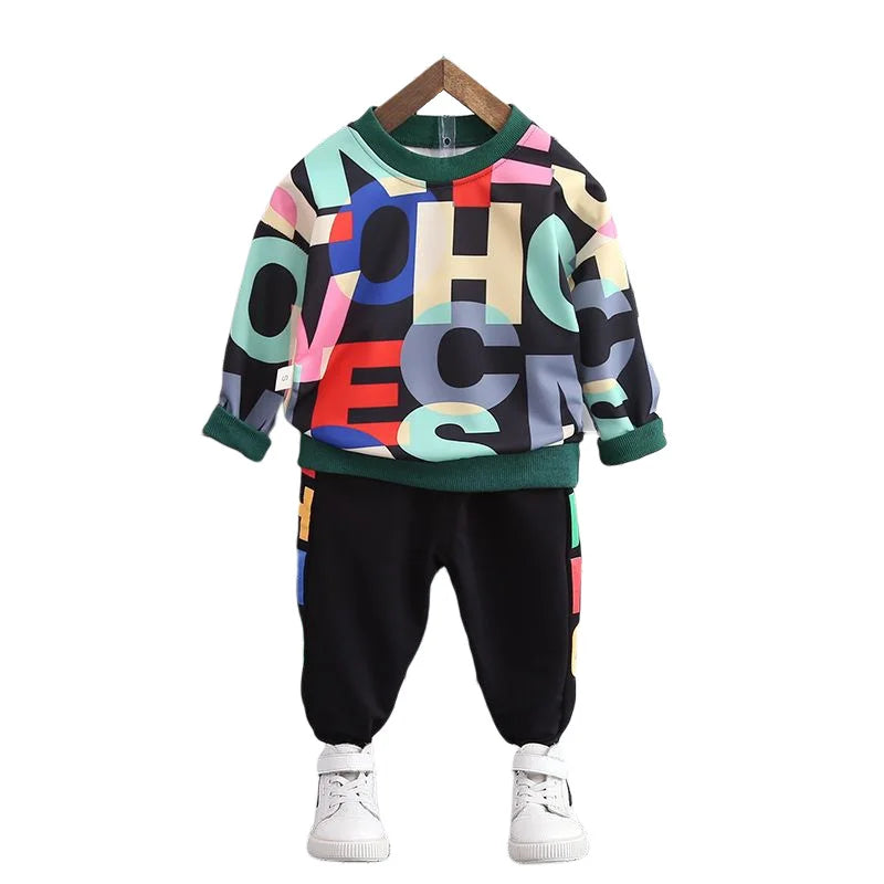 New Spring Autumn Baby Girl Clothes Kids Boys Clothing Children Casual T-Shirt Pants 2Pcs/Sets Toddler Costume Infant Tracksuits