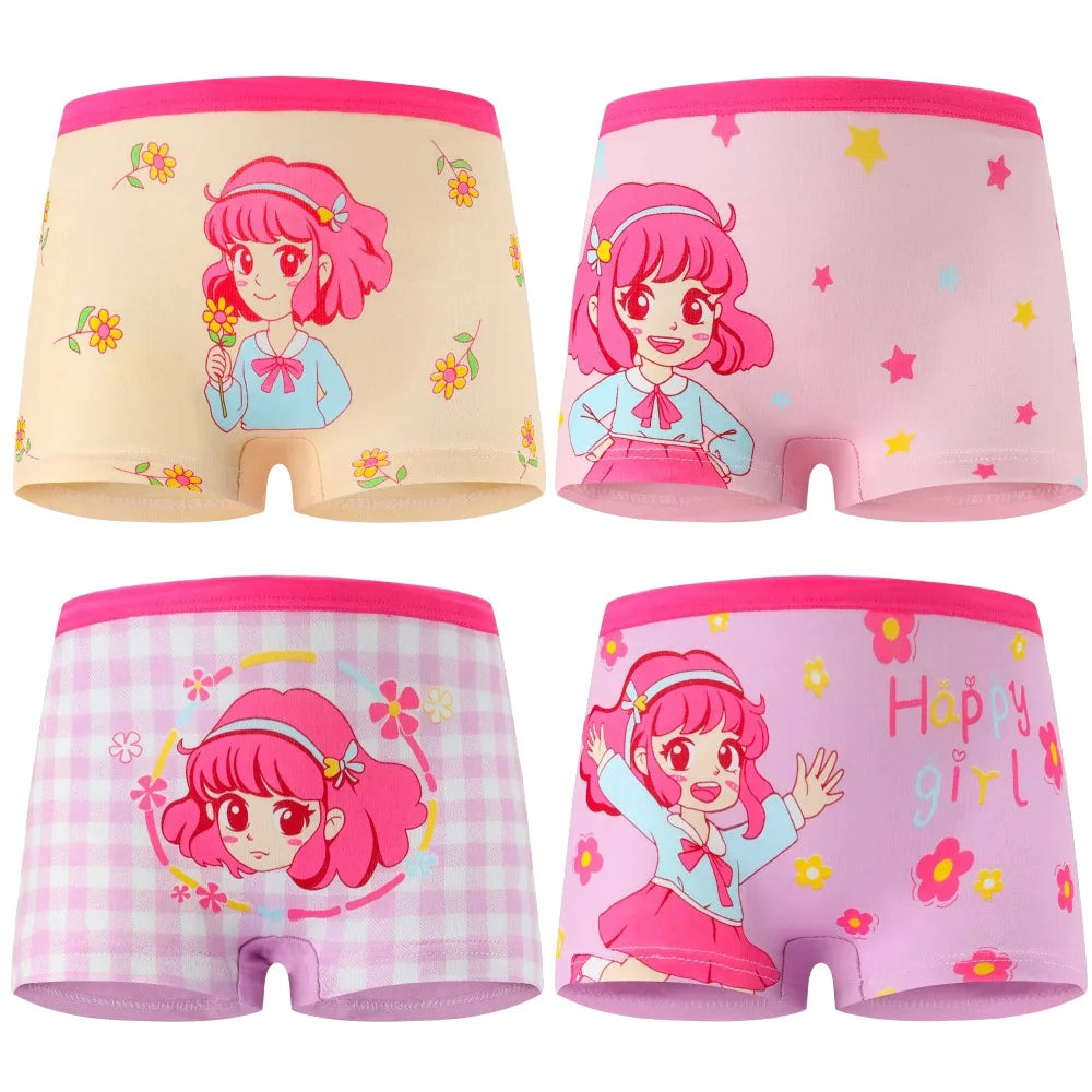 4/8/12 Pcs Children Girls Panties Sets Cotton Cute Cartoon Princess Unicorn Print Child Underwear for Girl Kid Boxer Breathable