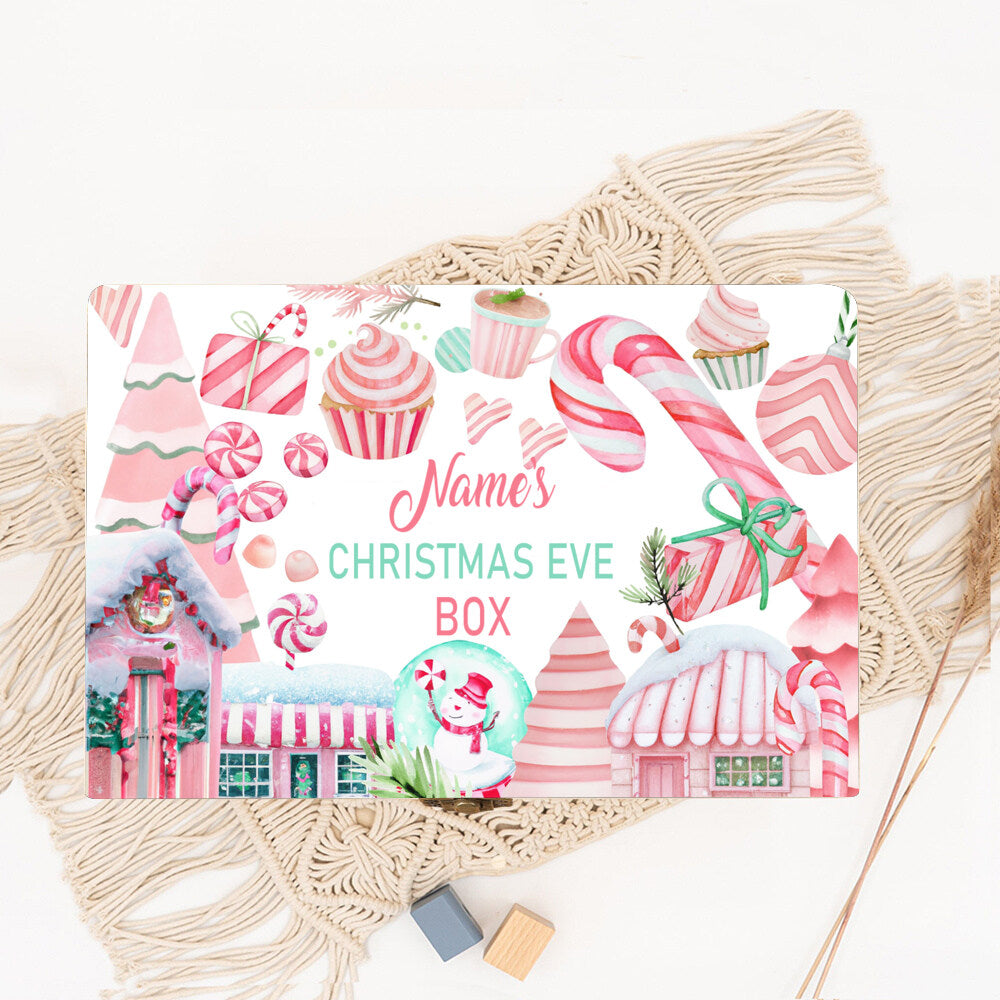 Personalized Christmas Eve Box Boys Girls Xmas Cute Gift Custom Christmas Keepsake Box Kids Xmas Party Gifts Child Wooden Box