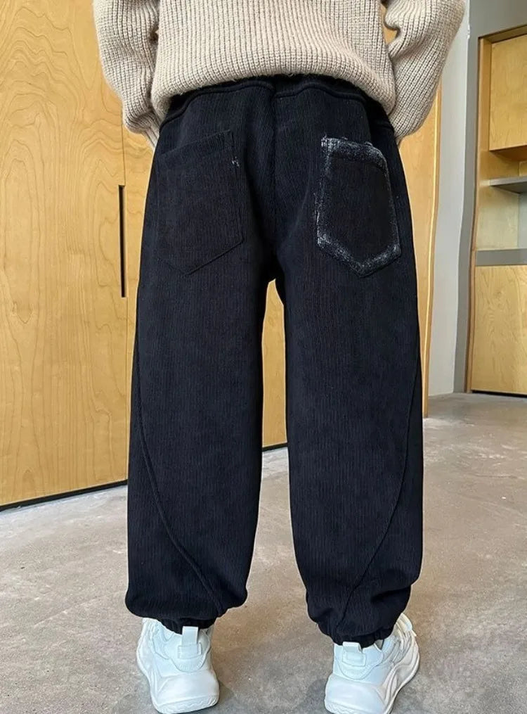 2025 New Boys' Corduroy Pants Spring Autumn Toddler Boy Sports Casual Pants