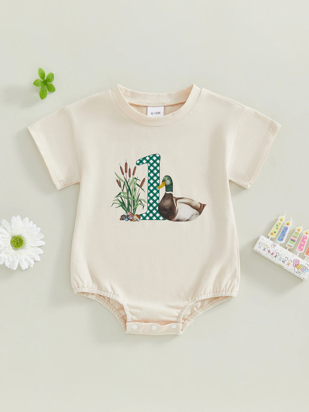 Toddler Boy Lightweight Cotton Romper Short Sleeve Round Neck Animal Print Loose Fit Jumpsuit for Summer Beach Party