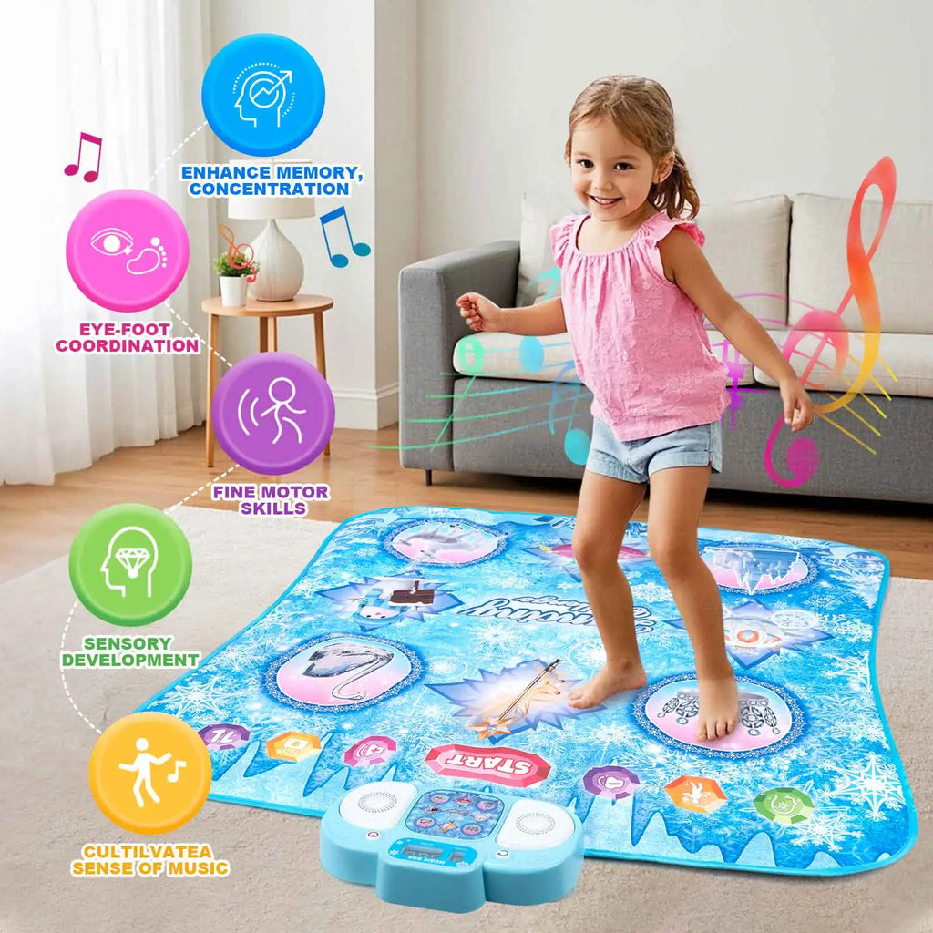 Kids Electronic Dance Mat Dancing Blanket Double Players Mode with 9 Levels Kid Floor Music Blanket Educational Toys Kids Gifts