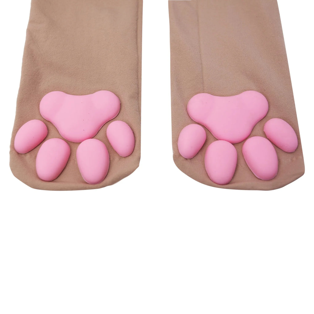 New Cat Paw Socks For Women Girls Kawaii 3D Cat Claw Toe Stocking Cute Gift Lolita Paw Pads Cosplay Cat Paw Pad Thigh High Socks