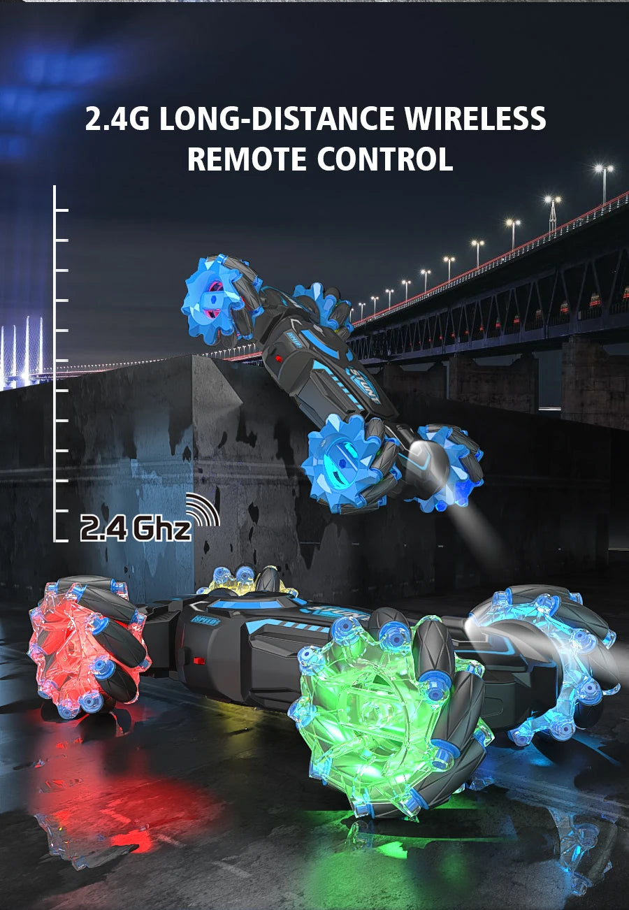 4WD RC stunt car rotation drift 2.4G wireless remote control car children's and boys sound and light toy car