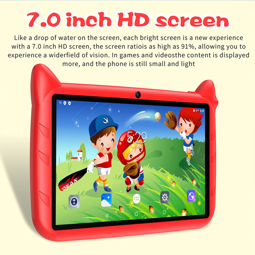 BDF Hot-selling Android 7 Inch Kids Tablet Quad Core 4GB RAM 64GB ROM Android 13 Google Learning Education Games Tablets 4000mAh