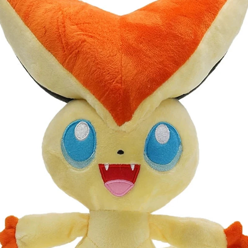 Kawaii # 494 Pokemon Victini Stuffed Toys Cartoon Plush Dolls Throw Pillow Birthday Gift for Kids Friends Boys Home Decoration