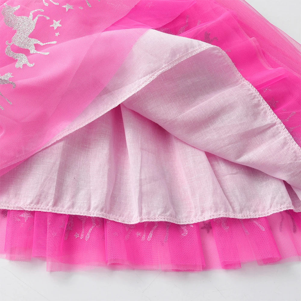 VIKITA Kids Girls Sleeveless Dress Unicorn Princess Casual Tulle Dress for Birthday Party Summer Prom Girls Clothes  3-8 Years