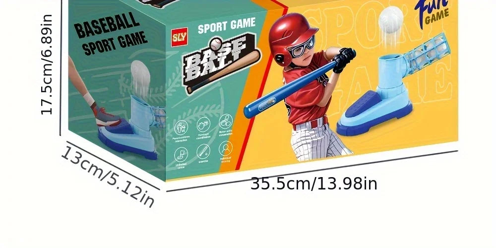 Baseball Tee T-Ball Set for Kids Toddler Baseball Set with Step-On Pitching Machine Pop Up Balls Outdoor Christmas Gift for Boys