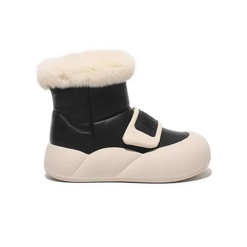 Kids'Casual Shoes Snow Boots Ankle Boots PU Leather Winter Shoes For Girls Anti-slip Warm Black Beige Shoes Size 27-37