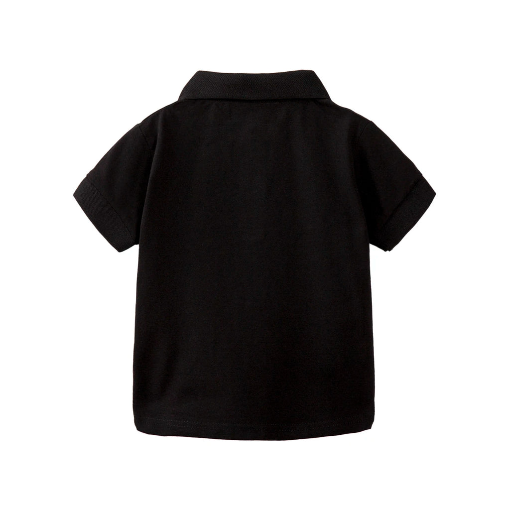 Mudkingdom Boys Pique Polo Shirts Plain Solid Short Sleeve Uniform T-shirts  Collared Cotton Tops for Children School Clothes