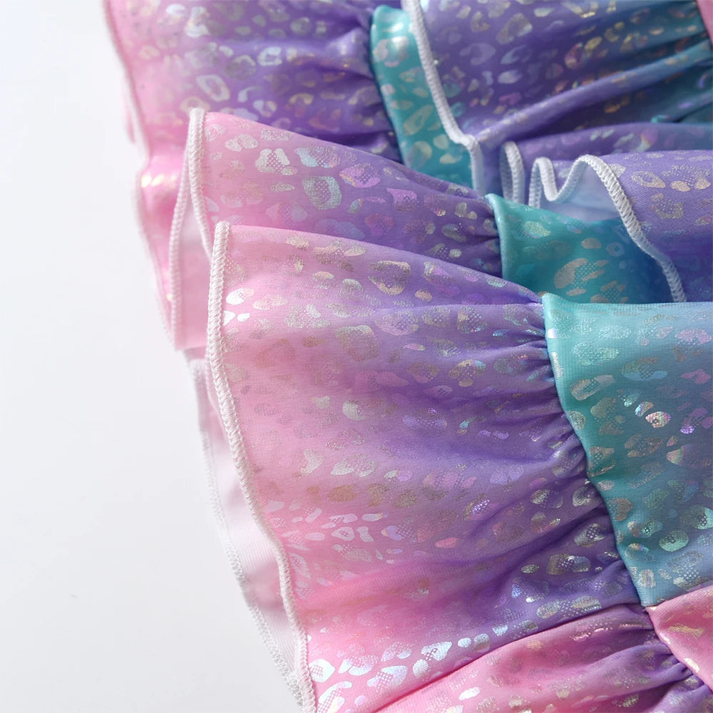 DXTON Baby Girls Skirts Children Mermaid Tutu Skirt For Girls Layers Patchwork Girls Princess Skirt Gradient Kids Party Costumes