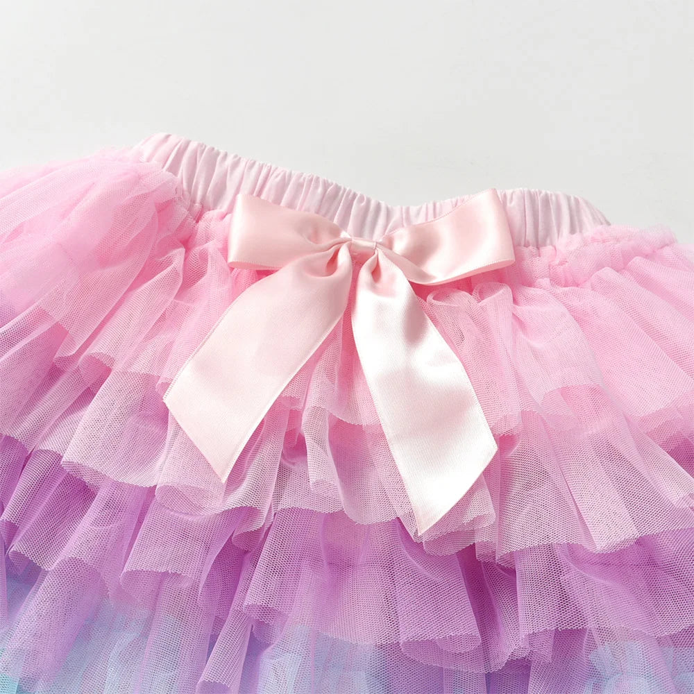 VIKITA Girls Tulle Tutu Skirts Kids Princess Layered Ball Gown Pettiskirt Ballet Dance Party Birthday Cake Sweet Mini Skirt