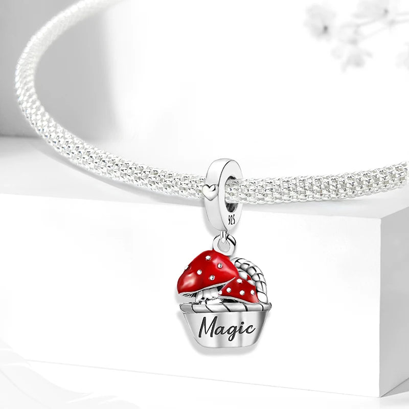 925 Sterling Silver Mushroom Cat Owl Puppy Cat Claw Charms Beads Fit Diy Bracelet Bangle Making Gift Of High Quality Jewelry