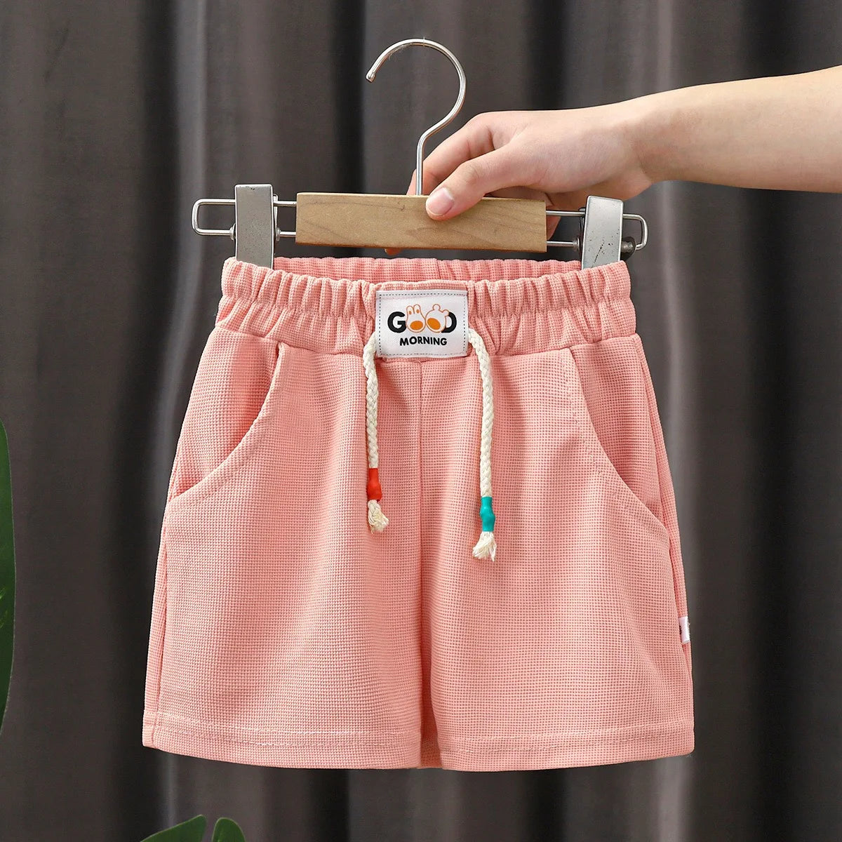 2pcs Summer Kids Shorts Boys Girls Solid Color Short Baby Solid Color Casual Pant Children Short Pant Sport Clothing Outwear